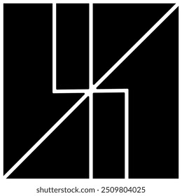 6 Square and rectangle shape vector photo collage template for mood board background, black and white grid texture pattern layout for picture display presentation.