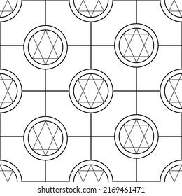 6 star in circle seamless pattern vector
