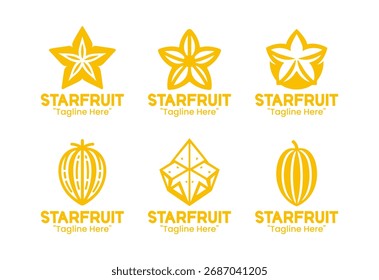 6 Starfruit Logo Set Tropical Fruit Branding Logo Collection