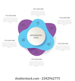 6 Step 2 color infographic design. EPS 10 vector illustration. Infographic steps with modern element vector art. Can be used for business, banner, brochure, presentations, books.