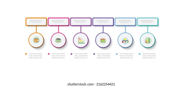 6 Step Connection Chart Timeline Minimal on white background