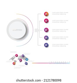 6 step Cycle Sub and Main function on Business timeline info-graphics in Circle Chart Timeline Minimal on white background
