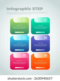 6 STEP GROWTH BUSINESS INFOGRAPHIC TEMPLATE