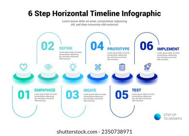 6 Step Horizontal Timeline Infographic