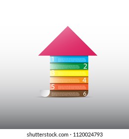 6 step info graphic arrow ,presentation arrow 