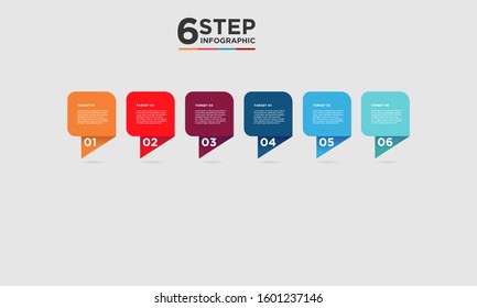 6 step infographic element. Business concept with six options and number, steps or processes. data visualization. Vector illustration.