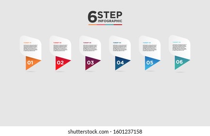 6 step infographic element. Business concept with six options and number, steps or processes. data visualization. Vector illustration.