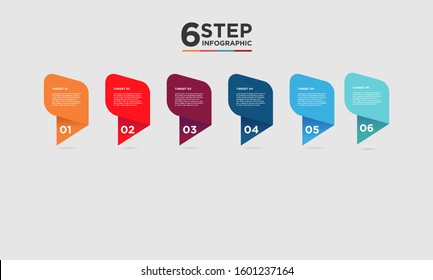 6 step infographic element. Business concept with six options and number, steps or processes. data visualization. Vector illustration.