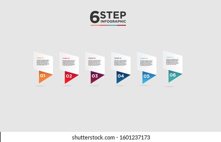 6 step infographic element. Business concept with six options and number, steps or processes. data visualization. Vector illustration.