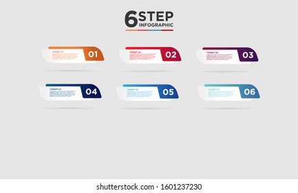 6 step infographic element. Business concept with six options and number, steps or processes. data visualization. Vector illustration.