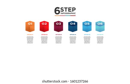 6 step infographic element. Business concept with six options and number, steps or processes. data visualization. Vector illustration.