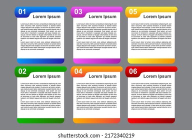 6 step infographic template with full color. designs for banners, presentations and more.