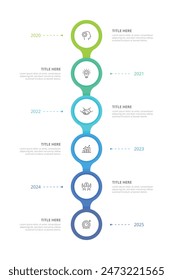 6 Step infographics circular process template. Concept of 6 stages of marketing strategy. Modern flat infographic design template. Simple vector illustration for business presentation.