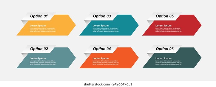 6 step layout infographic template vector element