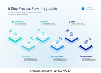 Plantilla infográfica de flujo de proceso de 6 pasos