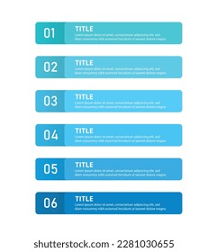 6 Schritt-Prozess-Infografik. Blaues Vektorgrafik-Design. EPS10 Vektorkunst. Moderne Vektorkunst. Diagramm, Diagramm, Diagramm mit 6 Schritten, Optionen, Teile, Prozesse, Phase. 