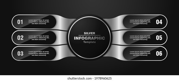 6 step silver infographic template