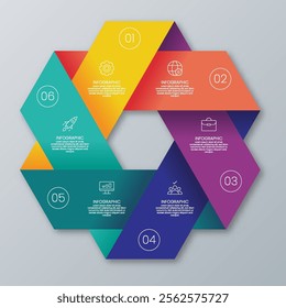 6 Step Timeline Infographic Template