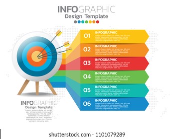 6 step of timeline infographics design template with options, process diagram, vector eps10 illustration