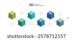 6 Steps 3D cubes Infographic. Modern infographic template with design options and vector elements for business presentations