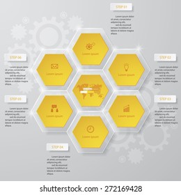 6 Steps abstract template/graphic or website layout. Vector.