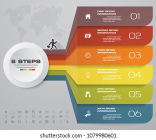 6 steps of arrow Infografics template. for your presentation. EPS 10.