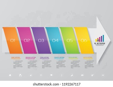6 steps of arrow infografics template. for your presentation. EPS 10.