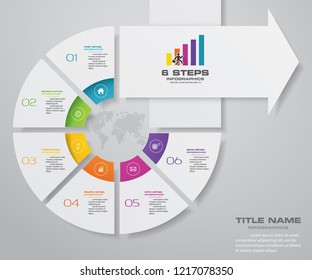 6 steps of arrow infografics template. for your presentation. EPS 10.