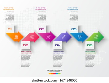 6 steps arrow infographic element,Business concept,Vector illustration.