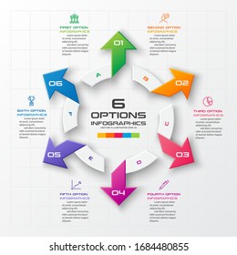 6 steps arrow infographic element,Business concept,Vector illustration.