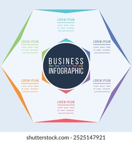 6 Steps business Infographic design 6 steps, objects, elements or options infographic business template