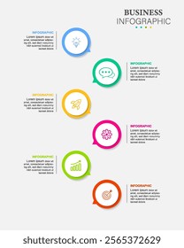 6 steps business infographic template icons