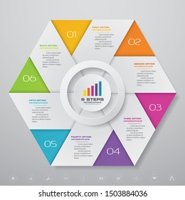 6 steps chart infographics elements for data presentation. EPS 10.