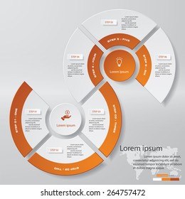 6 Steps chart template/graphic or website layout. Vector.
