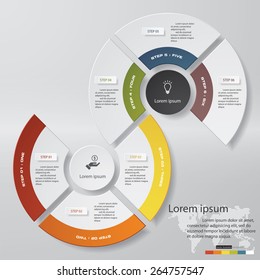 6 Steps chart template/graphic or website layout. Vector.