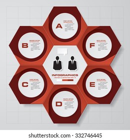 6 Steps chart template/graphic or website layout. Vector.