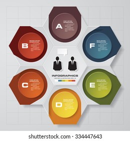 6 Steps chart template/graphic or website layout. Vector.