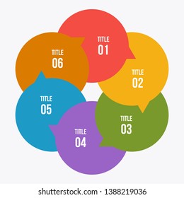 6 steps Circle chart, Circle infographic or Circular diagram
