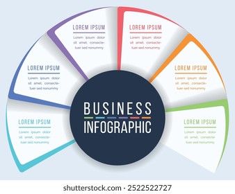 6 etapas Círculo Projeto infográfico 6 etapas, objetos, elementos ou opções infográfico modelo de negócios
