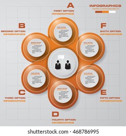 6 steps circle infographics diagram. Vector Illustration background.