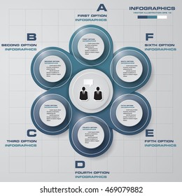 6 steps circle infographics diagram. Vector Illustration background.