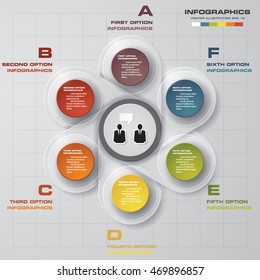 6 steps circle infographics diagram. Vector Illustration background.