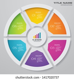 6 steps cycle chart infographics elements for data presentation. EPS 10.	