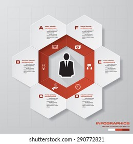 6 steps diagram for your design.Design clean template/graphic or website layout. 