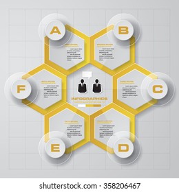 6 steps diagram for your design.Design clean template/graphic or website layout.
