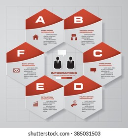 6 steps diagram for your design.Design clean template/graphic or website layout.
