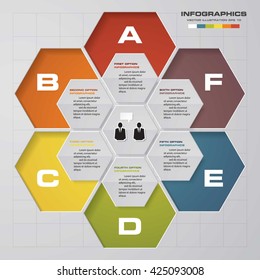 6 steps diagram for your design.Design clean template/graphic or website layout.