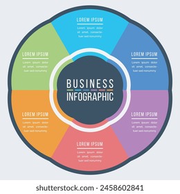 6 Steps infographic design colorful for business information 6 options