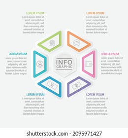 6 steps infographic editable vector