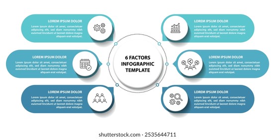 6 Schritte infografische Flussdiagramm-Entwurfsvorlage